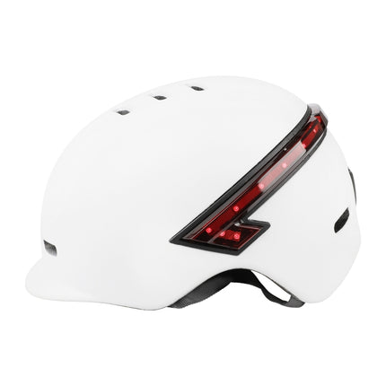 Cycling Helmet Ultralight Bicycle Helmet with Warning Light Remote Control(White)-garmade.com