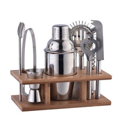 Bamboo and Wood Rack Bartending Tool Set, Spec: K9-2-garmade.com