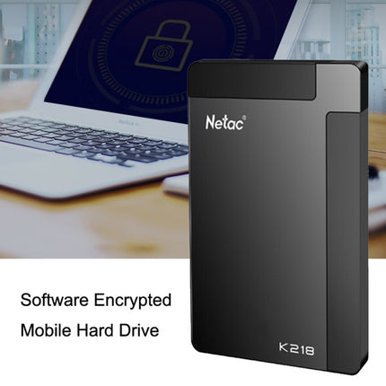 Netac K218 High Speed 2.5 Inch Software Encrypted Mobile Hard Drive, Capacity: 2TB-garmade.com