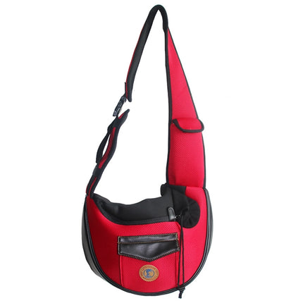 LOVOYAGER Diagonal Pet Backpack Small Dog And Cat Travel Bag, Style: Summer Mesh Red-garmade.com