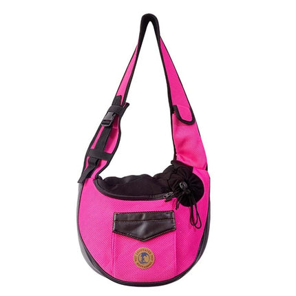 LOVOYAGER Diagonal Pet Backpack Small Dog And Cat Travel Bag, Style: Summer Mesh Rose Red-garmade.com