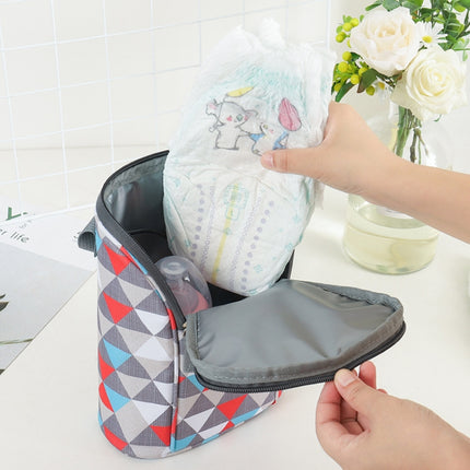 Travel Diaper Storage Bag Hang Baby Stroller Thermal Insulation Bottle Bag(Colored Triangle)-garmade.com
