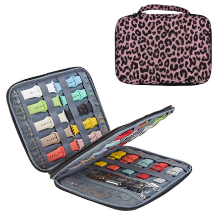 Long Strap Storage Bag With Handheld For Apple Watch, Color: Double Layer (Pink Leopard)-garmade.com