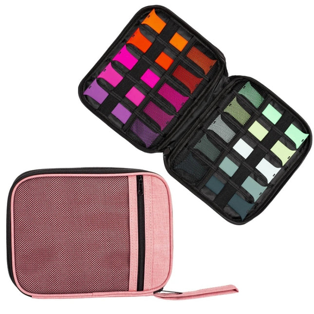 Strap Data Cable Portable Mesh Bag Portable Storage Bag For Apple Watch(Pink)-garmade.com