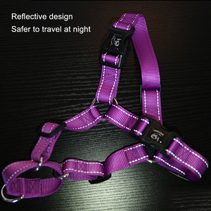 Glow Castle Pet Reflective Nylon Prevent Running Wild Chest Strap, Size: S(Purple)-garmade.com
