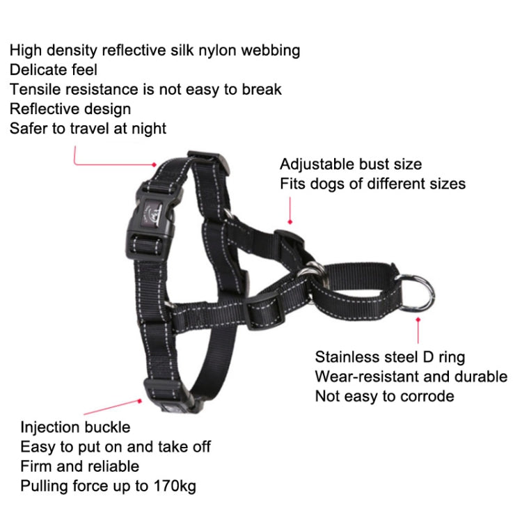Glow Castle Pet Reflective Nylon Prevent Running Wild Chest Strap, Size: XL(Grass Green)-garmade.com