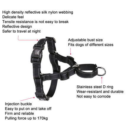 Glow Castle Pet Reflective Nylon Prevent Running Wild Chest Strap, Size: XL(Rose Red)-garmade.com