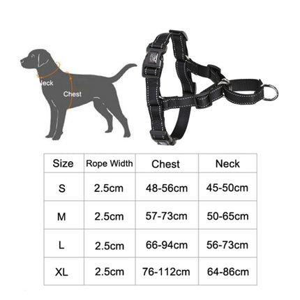 Glow Castle Pet Reflective Nylon Prevent Running Wild Chest Strap, Size: XL(Rose Red)-garmade.com