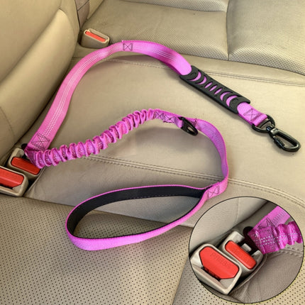 Elastic Reflective Car Dual-purpose Dog Leash(Pink)-garmade.com