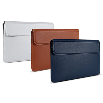 PU08DZ Leather Laptop Liner Bag with Stand Function, Size: 13.3 inches(Sapphire Blue with Bag)-garmade.com