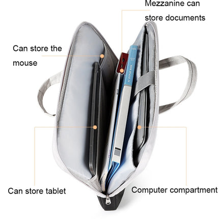 ST12 Waterproof Portable Laptop Case, Size: 14.1-15.4 inches(Khaki Gray)-garmade.com