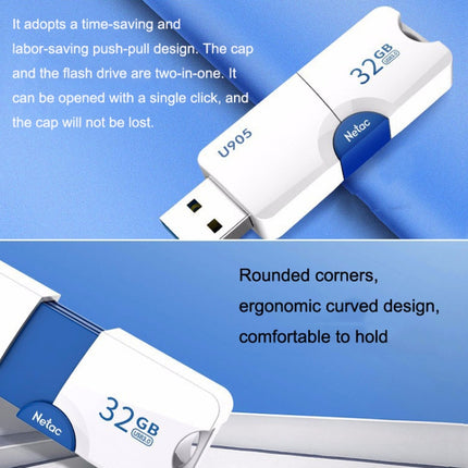 Netac U905 High Speed USB3.0 Retractable Car Music Computer USB Flash Drive, Capacity: 64GB-garmade.com