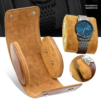 PU Leather Watch Protective Dustproof Display Box Portable Storage Box(Brown)-garmade.com