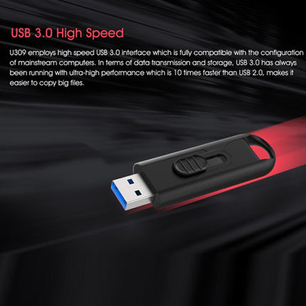 Netac U309 High Speed USB3.0 Push-Pull Encrypted USB Flash Drive, Capacity: 64GB-garmade.com