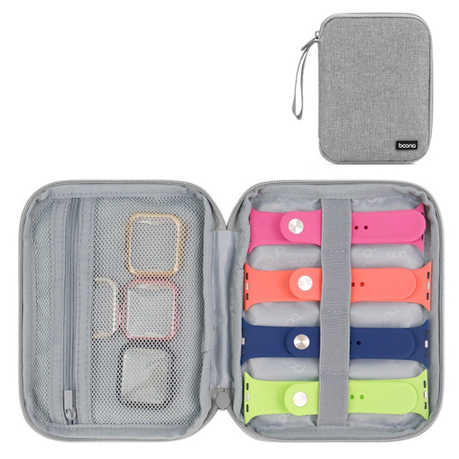 Baona Smart Watch Strap Data Cable Portable Storage Bag For Apple Watch, Specification: Small (Gray)-garmade.com