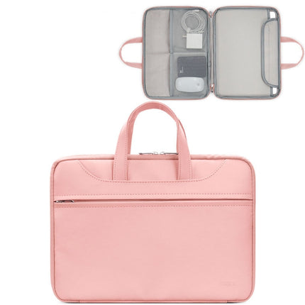 Baona BN-Q006 PU Leather Full Opening Laptop Handbag For 11/12 inches(Pink)-garmade.com