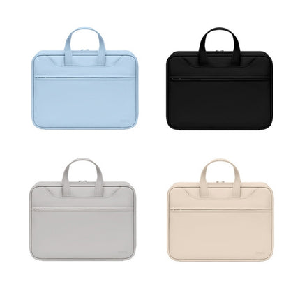 Baona BN-Q006 PU Leather Full Opening Laptop Handbag For 13/13.3 inches(Black Thicken)-garmade.com
