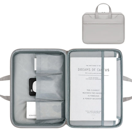 Baona BN-Q006 PU Leather Full Opening Laptop Handbag For 13/13.3 inches(Gray Thicken)-garmade.com