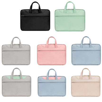 Baona BN-Q006 PU Leather Full Opening Laptop Handbag For 15/15.6/16 inches(Grey)-garmade.com