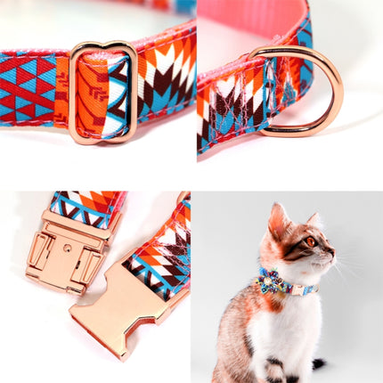 Pet Flower Adjustable Collar Metal Buckle Can be Engraved Dog Collar, Size: M 2.0x50cm(Orange)-garmade.com