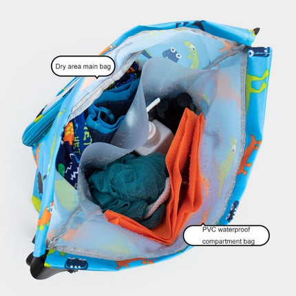 Wet And Dry Separation Waterproof Drawstring Shoulder Beach Swimming Bag For Children Gray S-garmade.com
