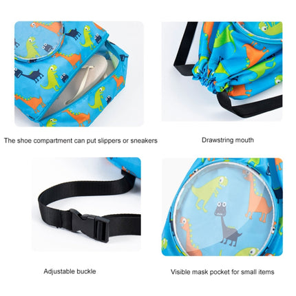 Wet And Dry Separation Waterproof Drawstring Shoulder Beach Swimming Bag For Children Gray L-garmade.com
