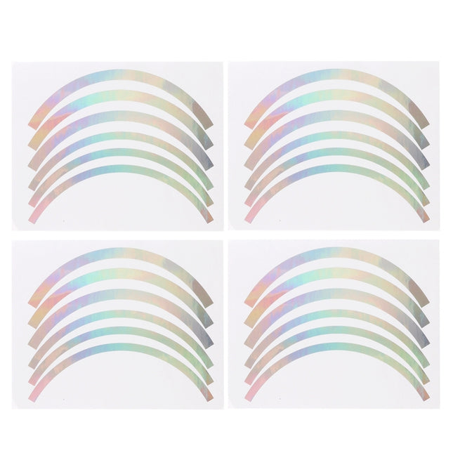 2 Sets Wheel Hub Protective Sticker For Scooter Bicycle Electric Vehicle( Silver Colorful)-garmade.com