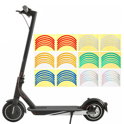 2 Sets Wheel Hub Protective Sticker For Scooter Bicycle Electric Vehicle( Silver Colorful)-garmade.com