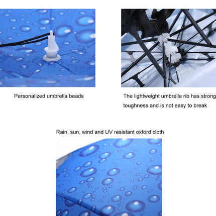 Double-layer Fishing Umbrella Hat Outdoor Sunscreen And Rainproof Folding Umbrella Hat, Color: 80 Blue-garmade.com