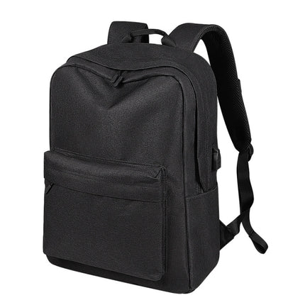 SJ15 Casual Waterproof Backpack with USB Charging Function(Mysterious Black)-garmade.com
