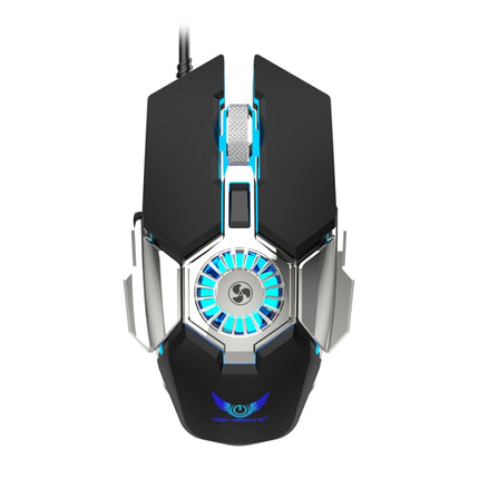 Zerodate G22 6 Keys Fan Cooled RGB Lighted Gaming Mice, Cable Length: 1.5m(Black)-garmade.com