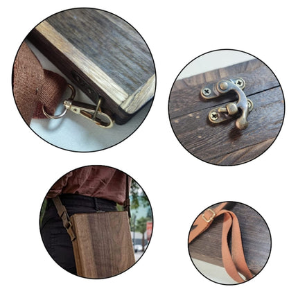 Multifunctional Artist Writer Brush Tool Storage Wooden Box(Khaki)-garmade.com