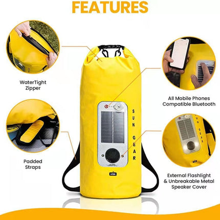 Outdoor Swimming Surfing Solar Audio Waterproof Bag(Yellow)-garmade.com