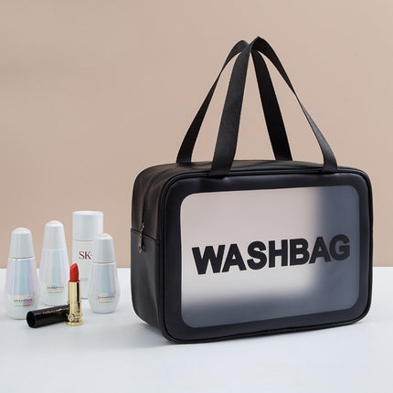 2 PCS Frosted Translucent Waterproof Storage Bag Cosmetic Bag Swimming Bag Wash Bag Black L-garmade.com