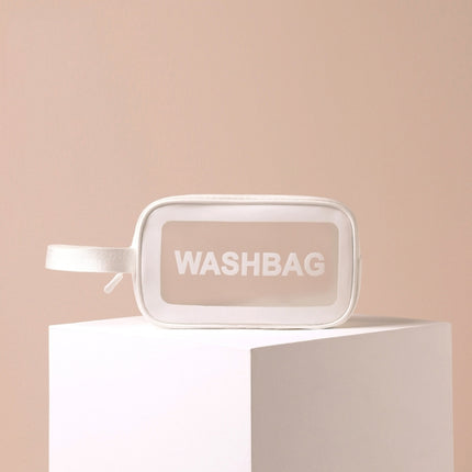 2 PCS Frosted Translucent Waterproof Storage Bag Cosmetic Bag Swimming Bag Wash Bag White S-garmade.com