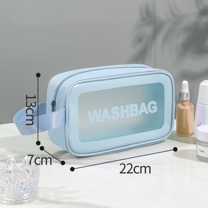 2 PCS Frosted Translucent Waterproof Storage Bag Cosmetic Bag Swimming Bag Wash Bag Blue S-garmade.com