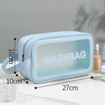 2 PCS Frosted Translucent Waterproof Storage Bag Cosmetic Bag Swimming Bag Wash Bag Blue M-garmade.com