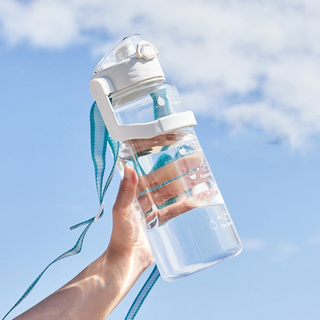 Time Scale Drinking Water Target Transparent Sports Kettles(Ivory White)-garmade.com