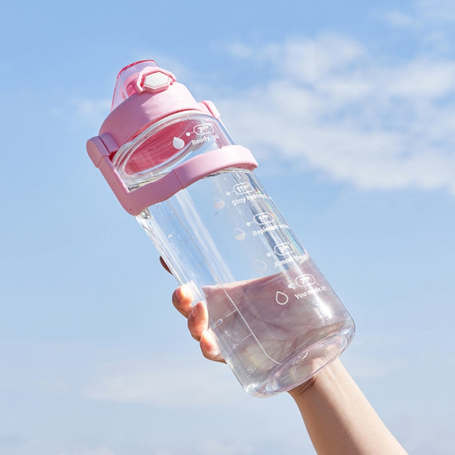 Time Scale Drinking Water Target Transparent Sports Kettles(Cherry Blossom Pink)-garmade.com