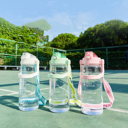 Time Scale Drinking Water Target Transparent Sports Kettles(Matcha Green)-garmade.com