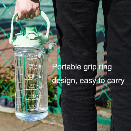 Time Scale Drinking Water Target Transparent Sports Kettles(Matcha Green)-garmade.com