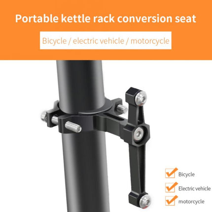 2 PCS Bicycle Aluminum Alloy Bottle Cage Conversion Seat Fixed Adjustable Bottle Cage(Silver)-garmade.com