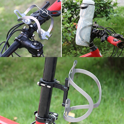 2 PCS Bicycle Aluminum Alloy Bottle Cage Conversion Seat Fixed Adjustable Bottle Cage(Silver)-garmade.com
