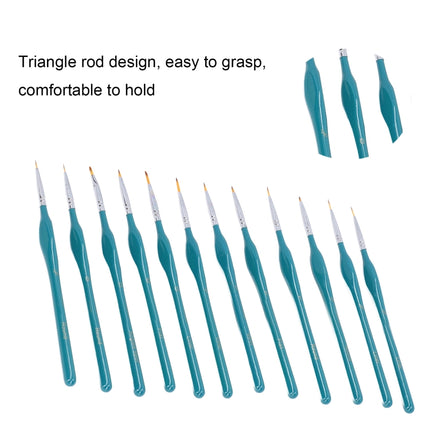 12 In 1 Triangle Pole Nylon Wool Hook Line Pen Set(Blue)-garmade.com