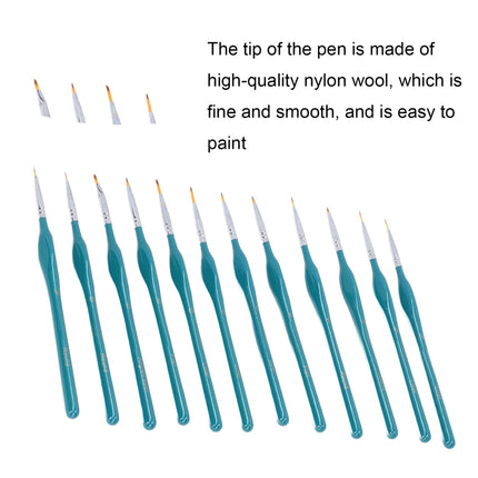 12 In 1 Triangle Pole Nylon Wool Hook Line Pen Set(Black)-garmade.com