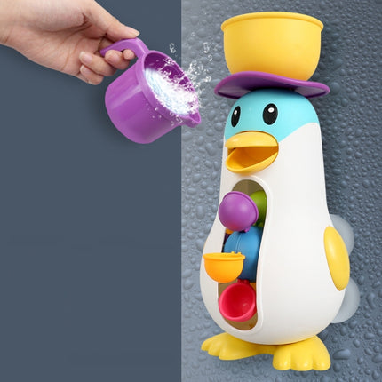 LXB-76 Baby Bathroom Penguin Windmill Playing Water Toy(As Show)-garmade.com