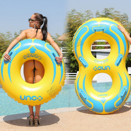Thickened Parent-child Couple Safety Swimming Ring With Handle, Size: 42 inch Double-garmade.com