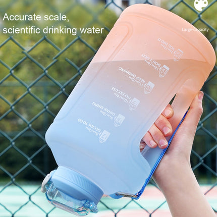 1500ml Large Capacity Gradient Straw Cup Sports Bottle With Scale(Blue)-garmade.com