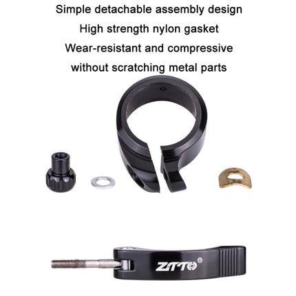 ZTTO Folding Bicycle Seatpost Clamp Retrofit Accessories, Color: 39.8mm (Black)-garmade.com