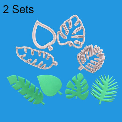 2 Sets 4 In 1 Tropical Leaf Fondant Cake Mold Cookie Mold-garmade.com